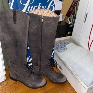 Lucky Brand Distressed Brindle Brush Off Boots